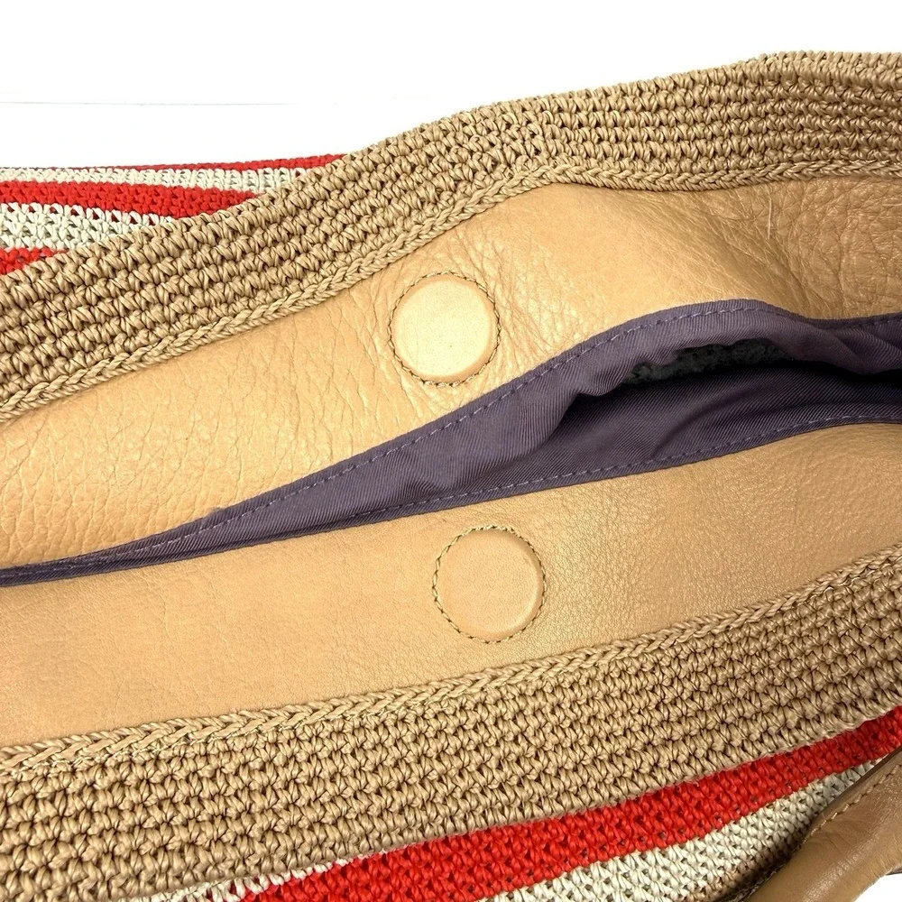 The Sak 120 Crochet Large Hobo Handbag Cabana Stripe Shoulder Bag Beachcore